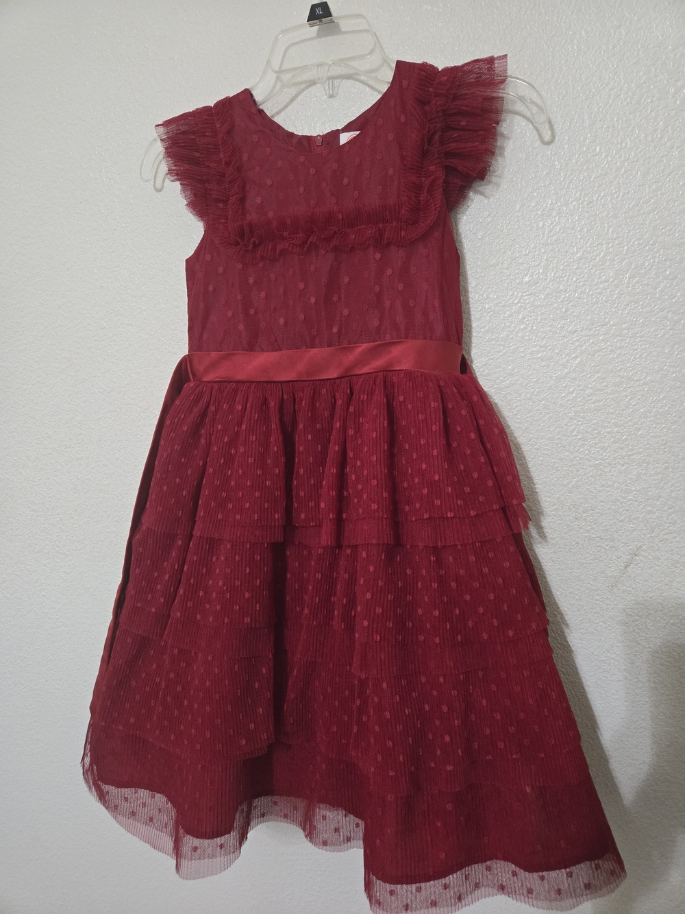 wonder nation Red Dot Mesh Party Dress